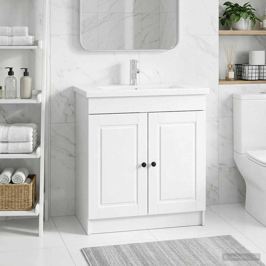 vidaXL Bathroom under Sink Cabinet High Gloss White