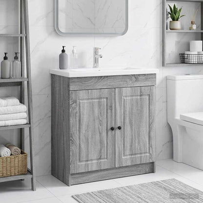 vidaXL Bathroom under Sink Cabinet Grey Sonoma 78.5 x 37.5 x 81 cm
