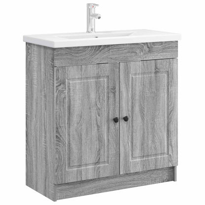 vidaXL Bathroom under Sink Cabinet Grey Sonoma 78.5 x 37.5 x 81 cm
