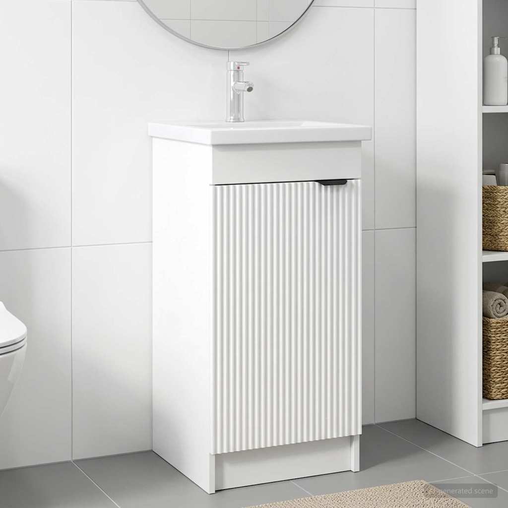 vidaXL Bathroom Vanity with Sink White 42 x 40 x 84.5 cm