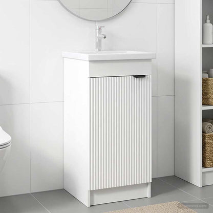 vidaXL Bathroom Vanity with Sink White 42 x 40 x 84.5 cm