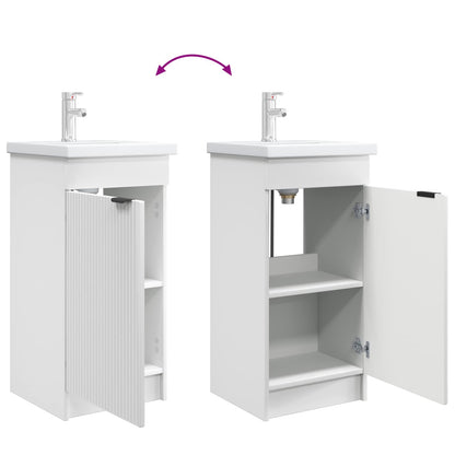 vidaXL Bathroom Vanity with Sink White 42 x 40 x 84.5 cm