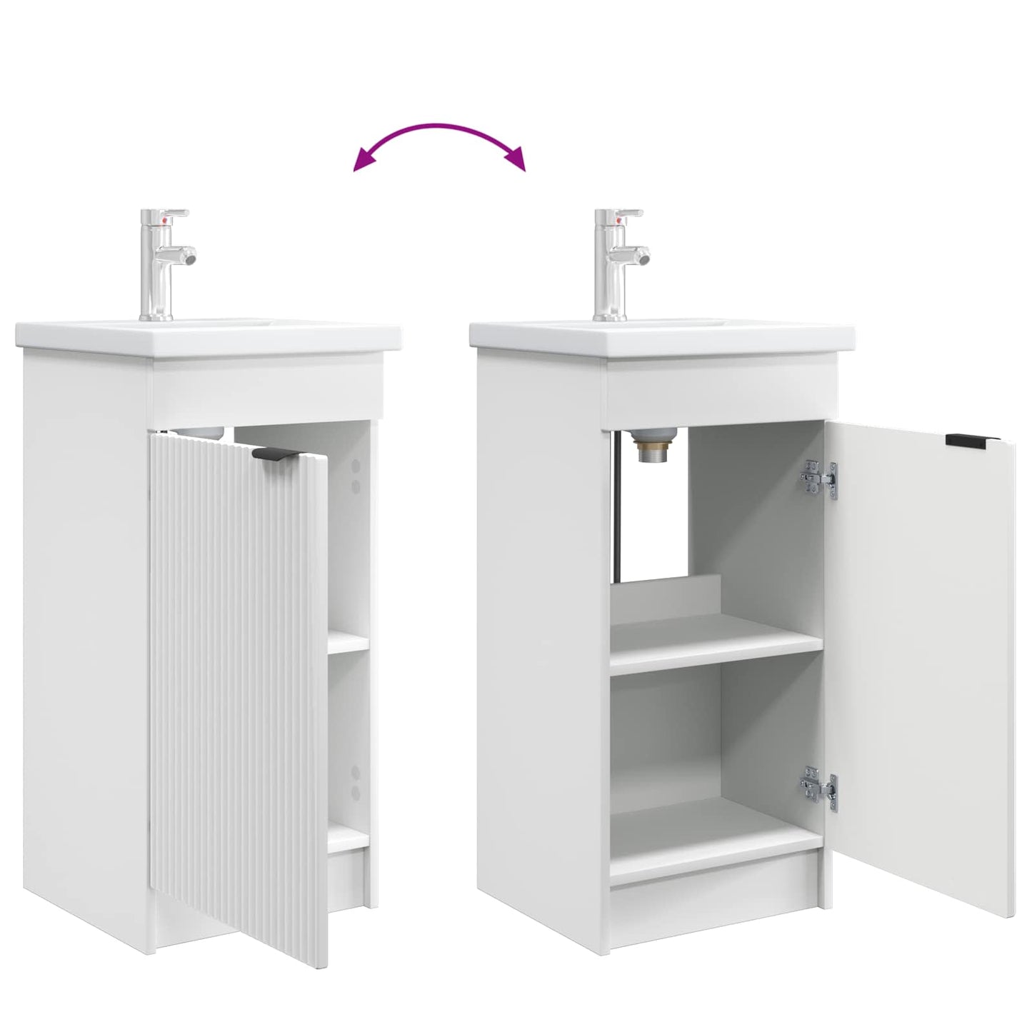 vidaXL Bathroom Vanity with Sink White 42 x 40 x 84.5 cm