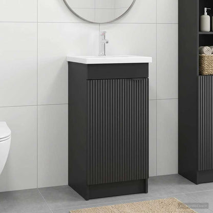 vidaXL Bathroom Vanity with Sink Black 42 x 40 x 84.5 cm
