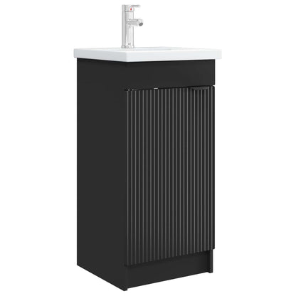 vidaXL Bathroom Vanity with Sink Black 42 x 40 x 84.5 cm