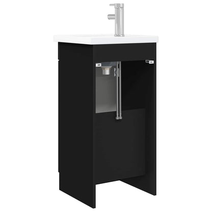 vidaXL Bathroom Vanity with Sink Black 42 x 40 x 84.5 cm
