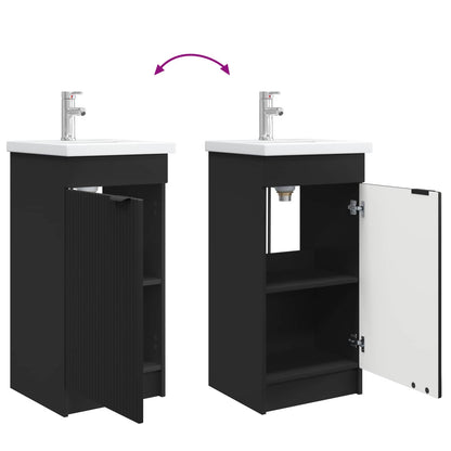 vidaXL Bathroom Vanity with Sink Black 42 x 40 x 84.5 cm