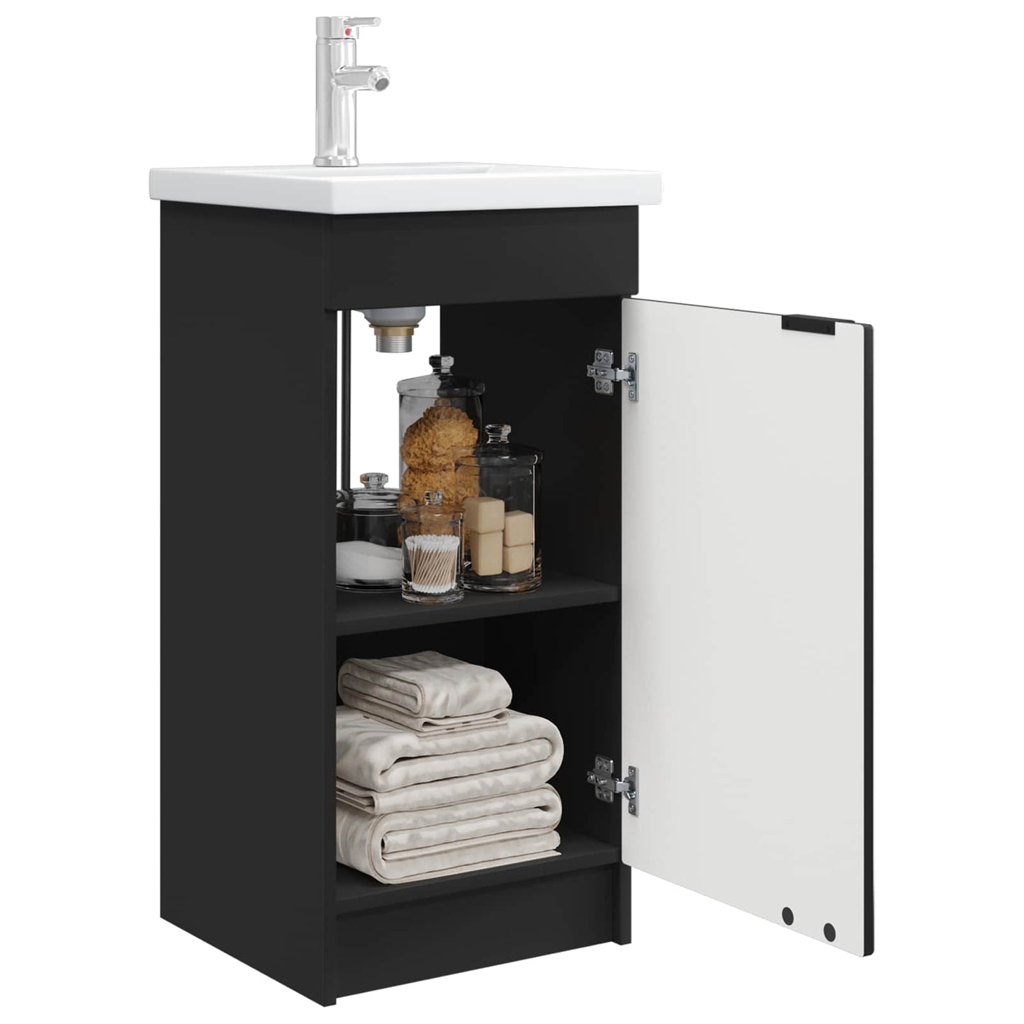 vidaXL Bathroom Vanity with Sink Black 42 x 40 x 84.5 cm