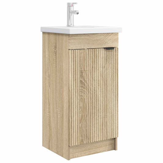 vidaXL Bathroom Vanity with Sink Sonoma Oak 42 x 40 x 84.5 cm