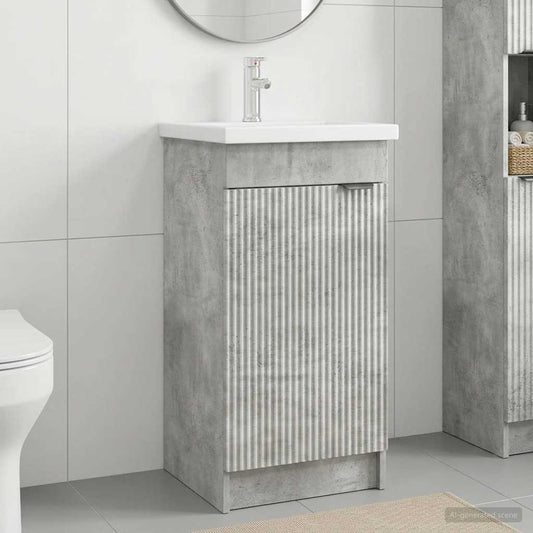 vidaXL Bathroom Vanity with Sink Concrete Grey 42 x 40 x 84.5 cm