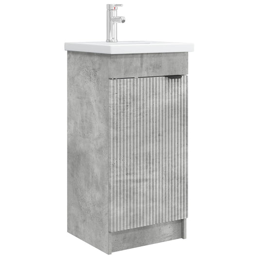 vidaXL Bathroom Vanity with Sink Concrete Grey 42 x 40 x 84.5 cm