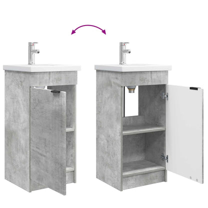 vidaXL Bathroom Vanity with Sink Concrete Grey 42 x 40 x 84.5 cm