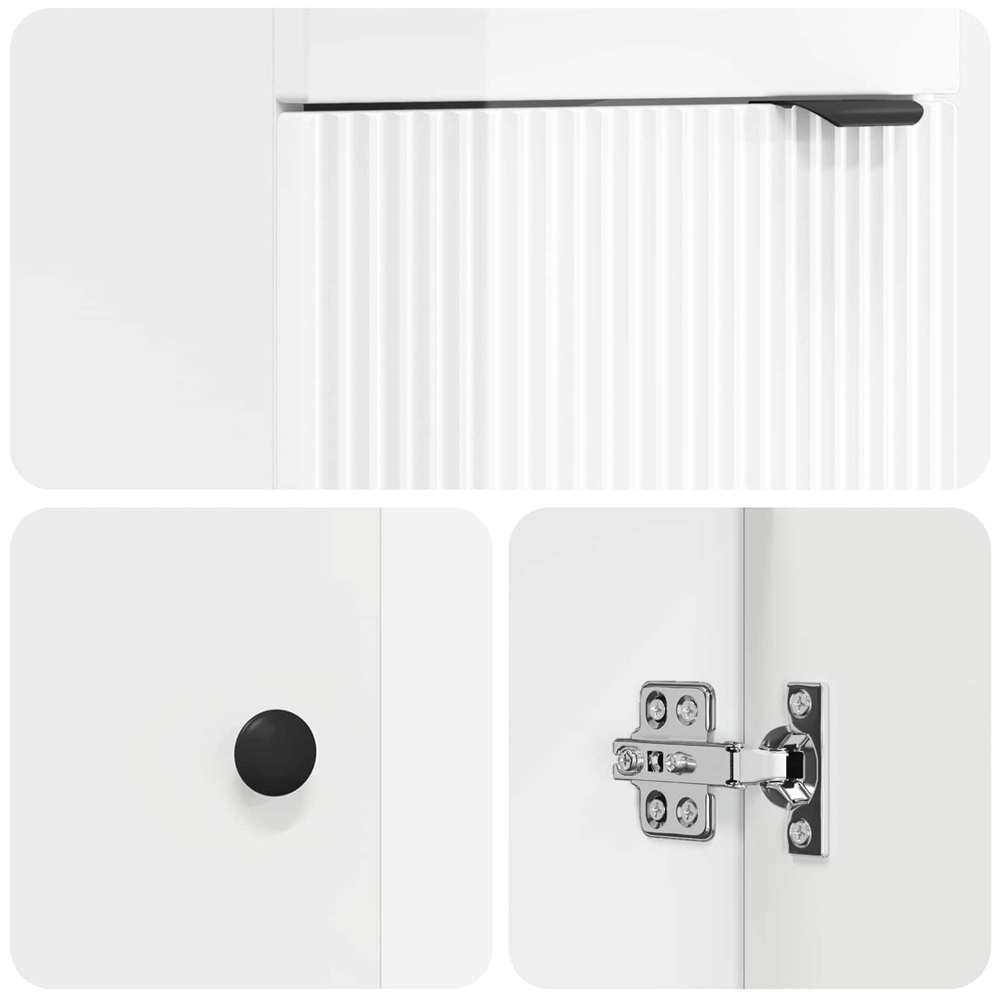 vidaXL Bathroom Vanity with Sink High Gloss White 42 x 40 x 84.5 cm
