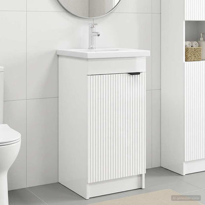 vidaXL Bathroom Vanity with Sink High Gloss White 42 x 40 x 84.5 cm