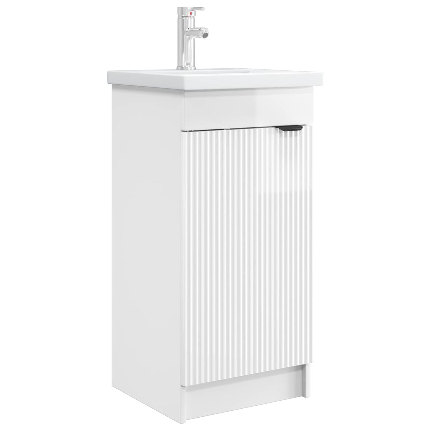vidaXL Bathroom Vanity with Sink High Gloss White 42 x 40 x 84.5 cm