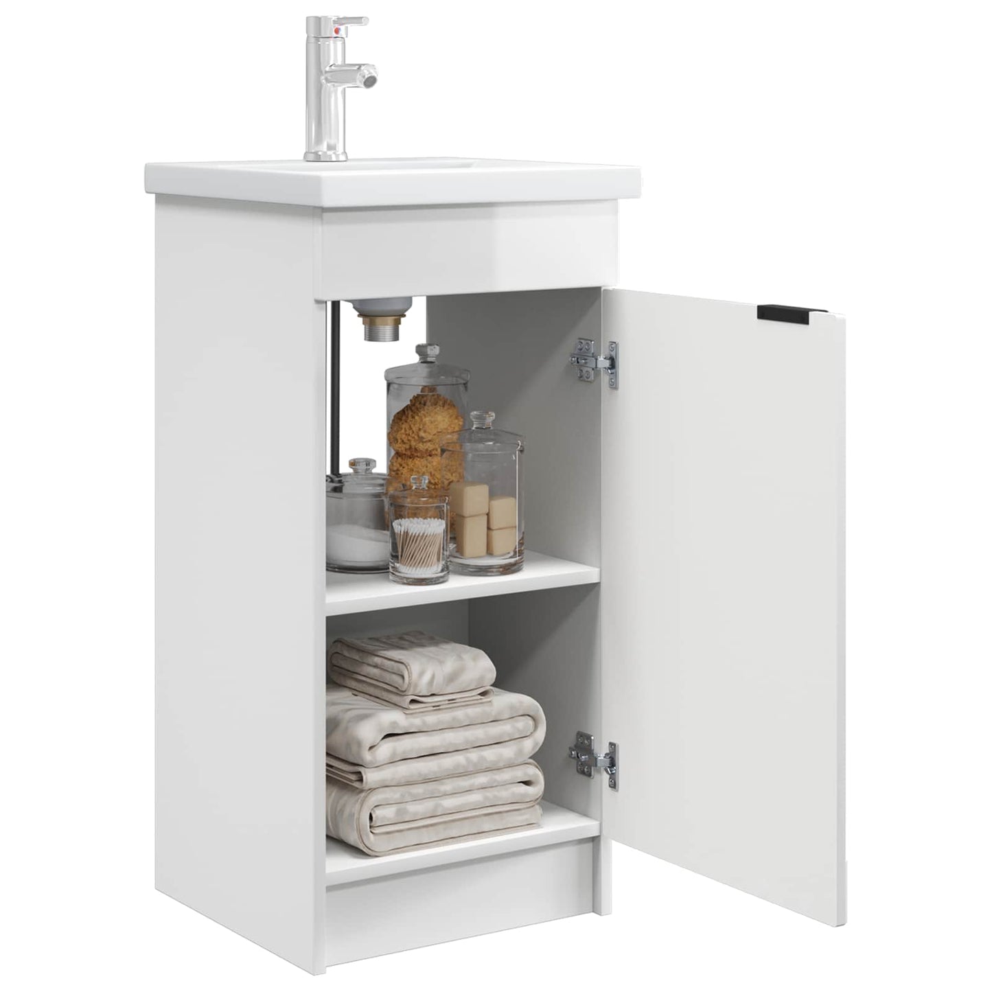 vidaXL Bathroom Vanity with Sink High Gloss White 42 x 40 x 84.5 cm