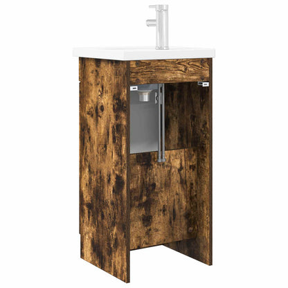 vidaXL Bathroom Vanity with Sink Smoked Oak 42 x 40 x 84.5 cm