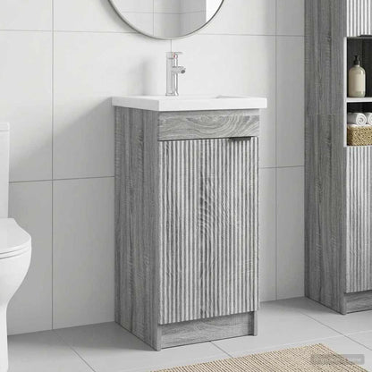vidaXL Bathroom Vanity with Sink Grey Sonoma 42 x 40 x 84.5 cm