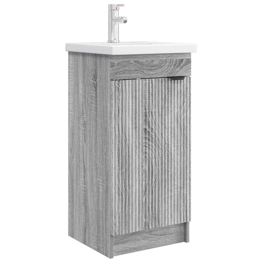 vidaXL Bathroom Vanity with Sink Grey Sonoma 42 x 40 x 84.5 cm