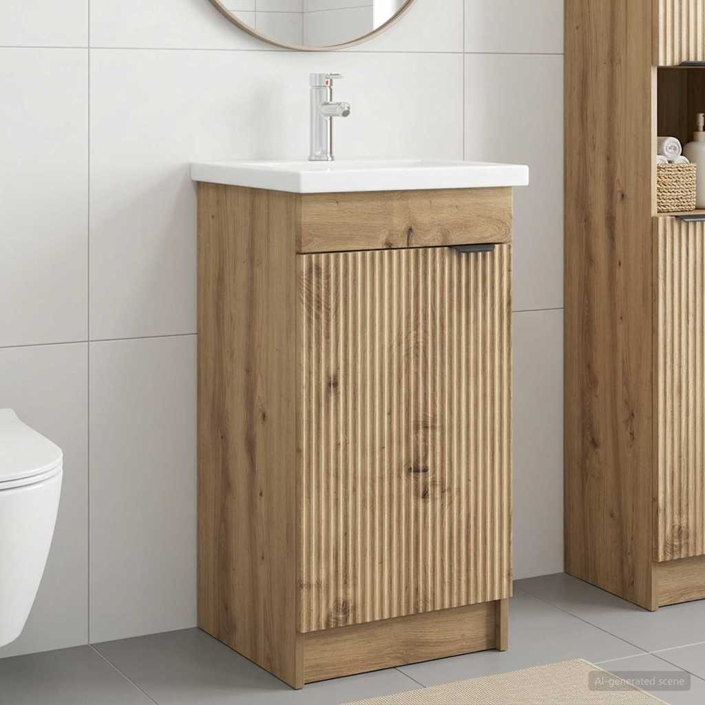 vidaXL Bathroom Vanity with Sink Artisan Oak 42 x 40 x 84.5 cm