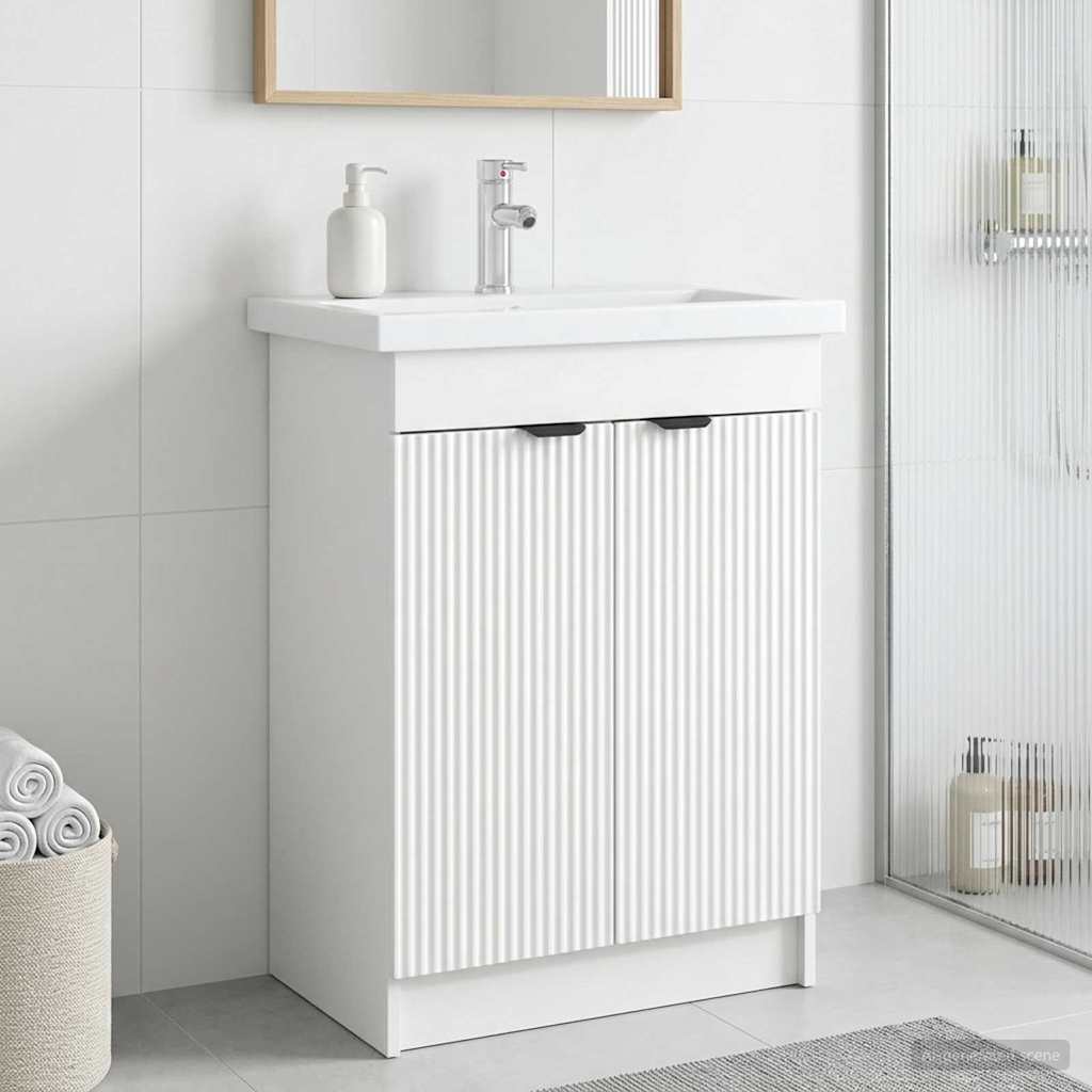 vidaXL Bathroom under Sink Cabinet White 56 x 37.5 x 81 cm
