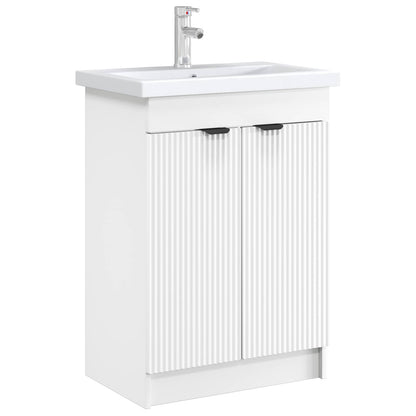 vidaXL Bathroom under Sink Cabinet White 56 x 37.5 x 81 cm