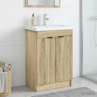vidaXL Bathroom under Sink Cabinet Sonoma Oak 56 x 37.5 x 81 cm