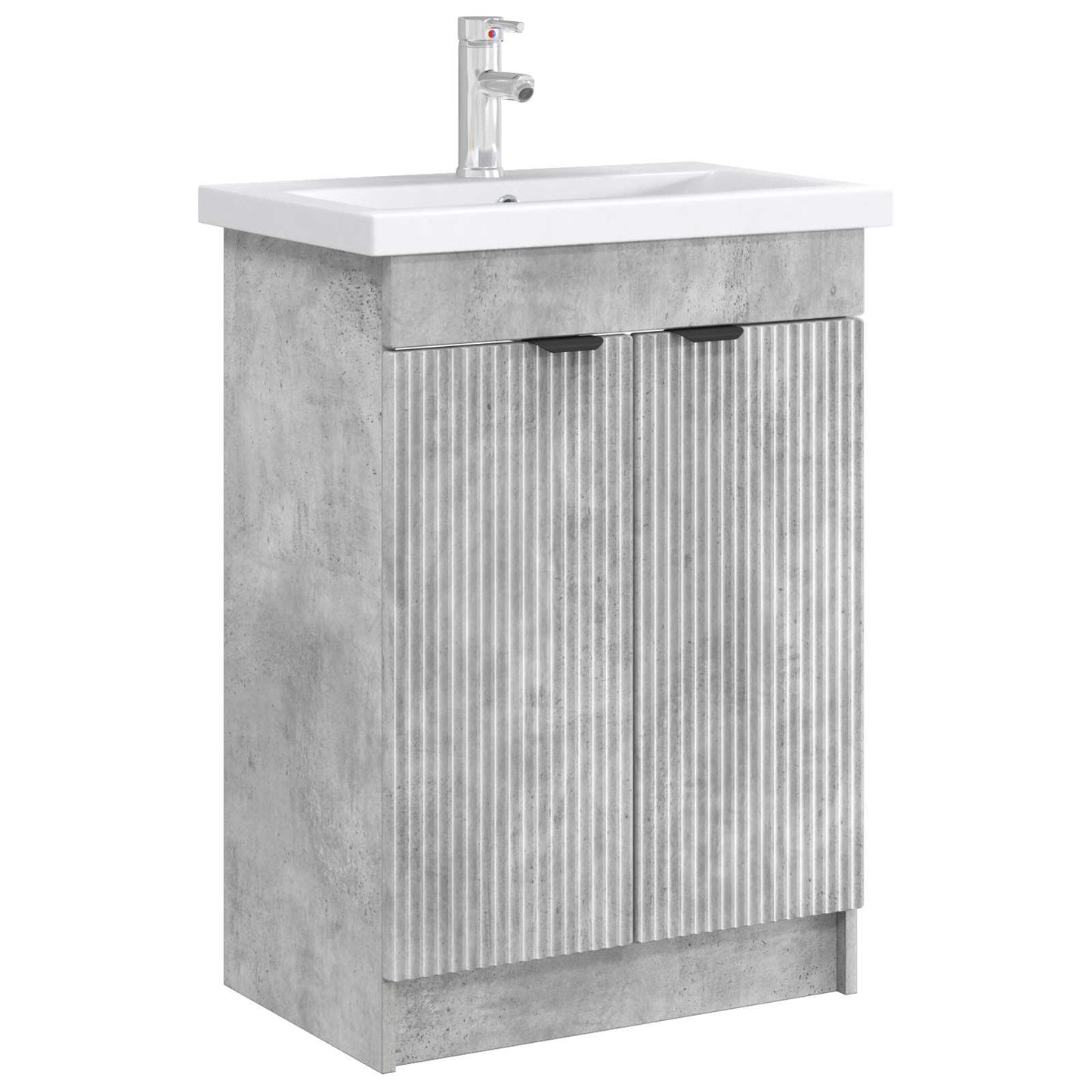 vidaXL Bathroom under Sink Cabinet Concrete Grey 56 x 37.5 x 81 cm