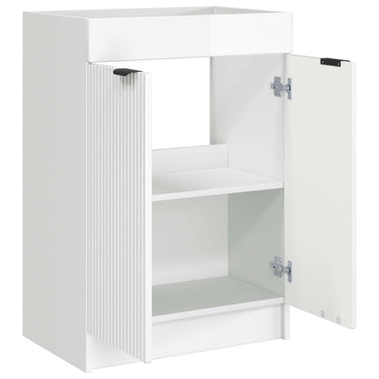 vidaXL Bathroom under Sink Cabinet High Gloss White 56 x 37.5 x 81 cm