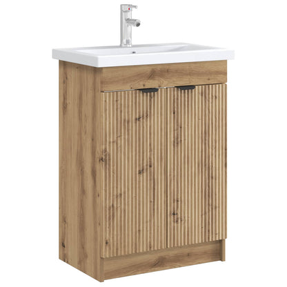 vidaXL Bathroom under Sink Cabinet Artisan Oak 56 x 37.5 x 81 cm