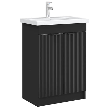 vidaXL Bathroom under Sink Cabinet Black 78.5 x 37.5 x 81 cm