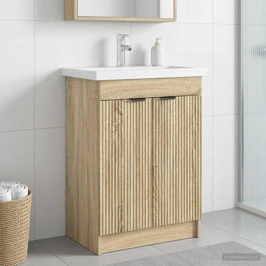 vidaXL Bathroom under Sink Cabinet Sonoma Oak 78.5 x 37.5 x 81 cm