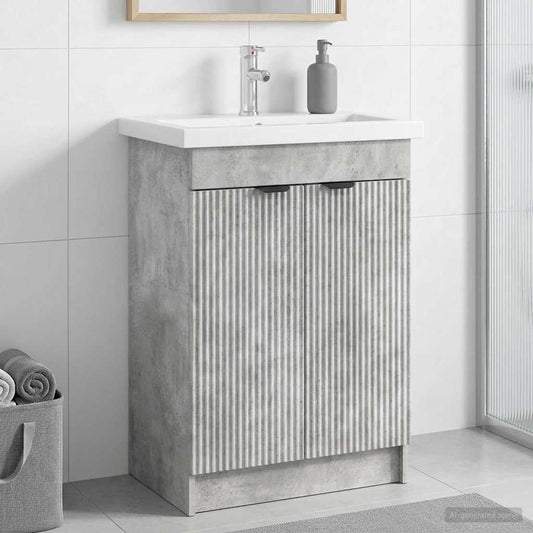 vidaXL Bathroom under Sink Cabinet Concrete Grey 78.5 x 37.5 x 81 cm