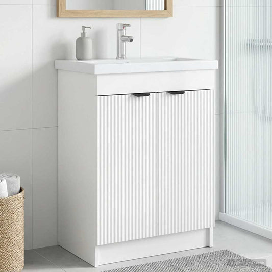 vidaXL Bathroom under Sink Cabinet High Gloss White