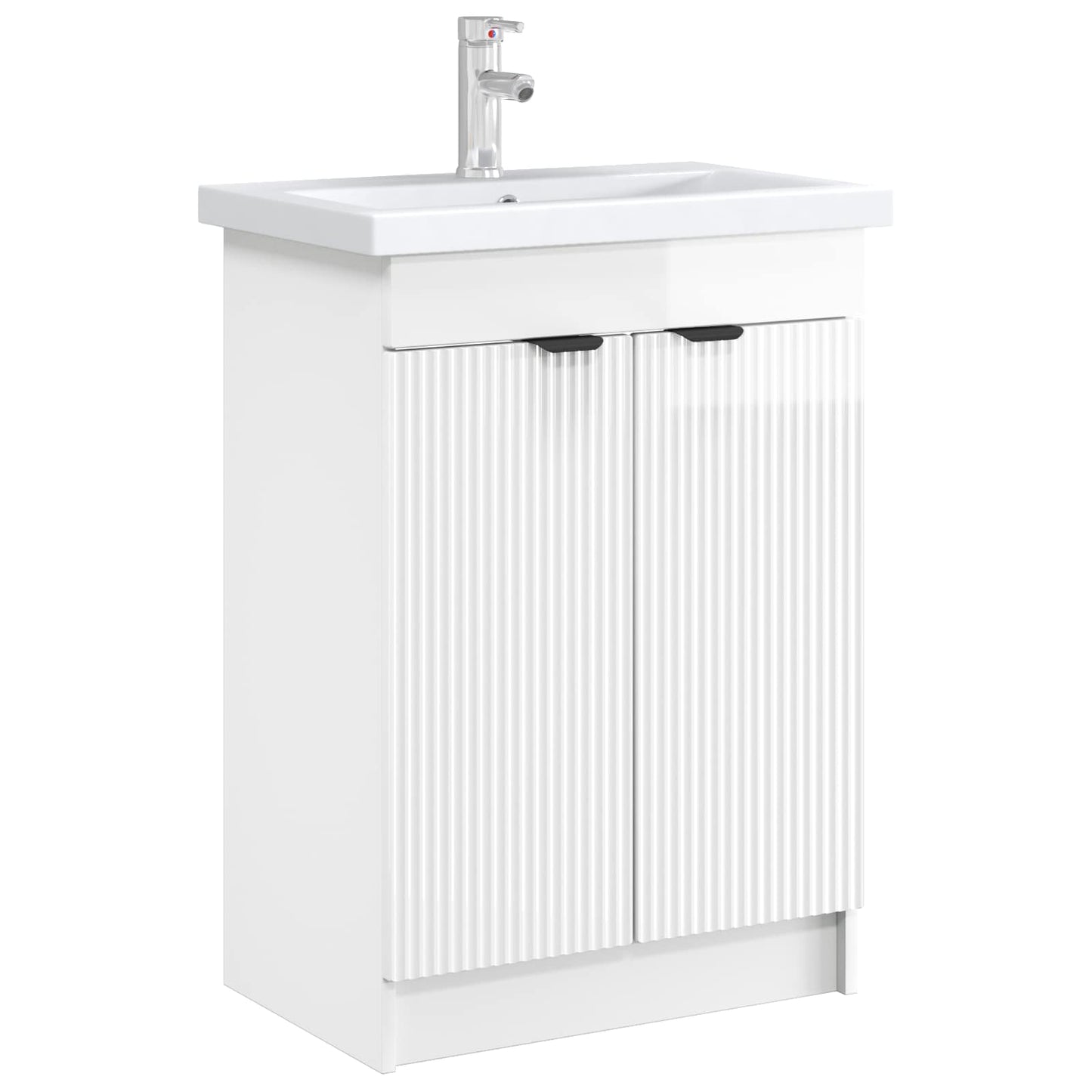 vidaXL Bathroom under Sink Cabinet High Gloss White