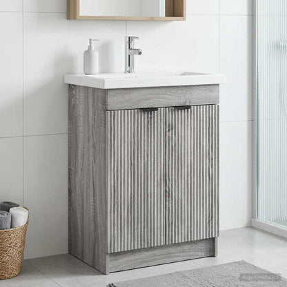 vidaXL Bathroom under Sink Cabinet Grey Sonoma 78.5 x 37.5 x 81 cm