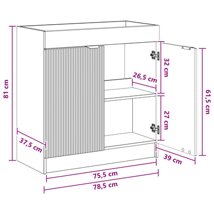 vidaXL Bathroom under Sink Cabinet Grey Sonoma 78.5 x 37.5 x 81 cm
