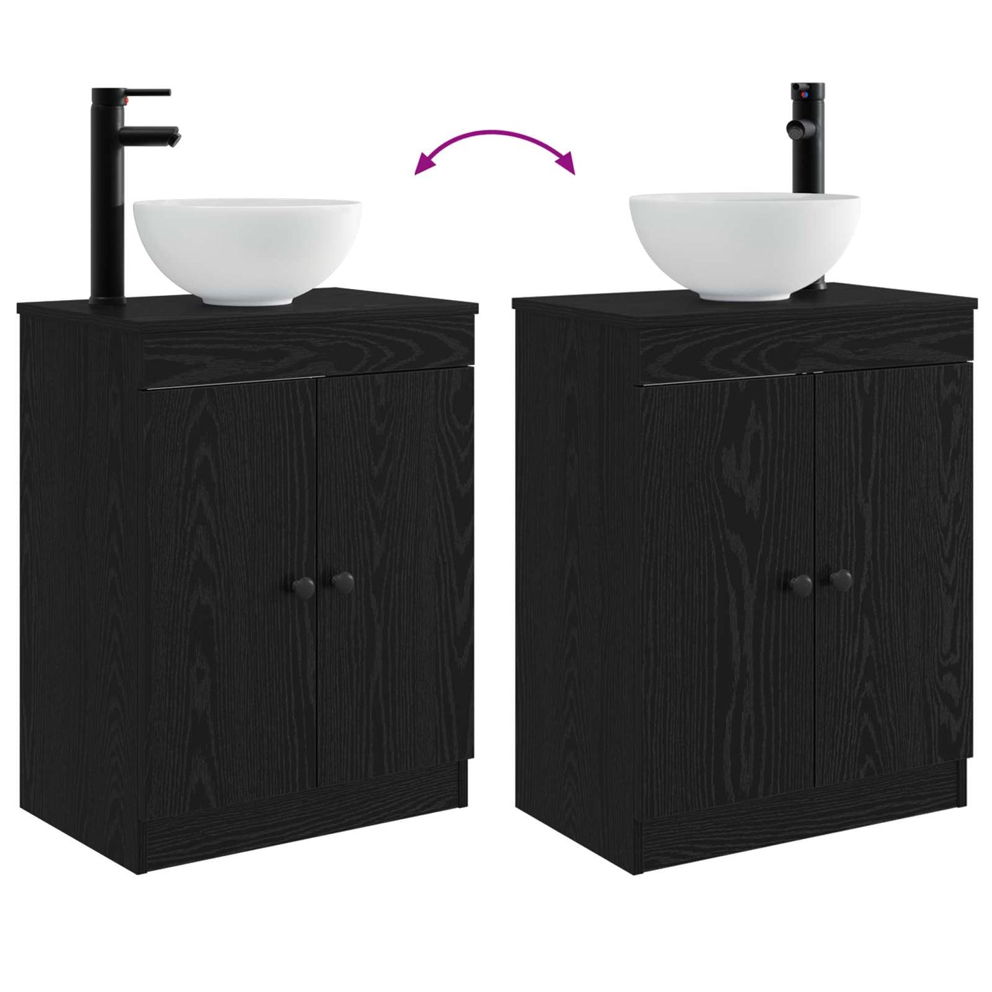 vidaXL Bathroom Vanity with Sink Black 54 x 35 x 83 cm Engineered Wood