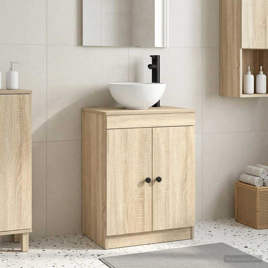 vidaXL Bathroom Vanity with Sink Sonoma Oak 54 x 35 x 83 cm