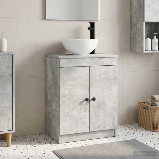 vidaXL Bathroom Vanity with Sink Concrete Grey 54 x 35 x 83 cm