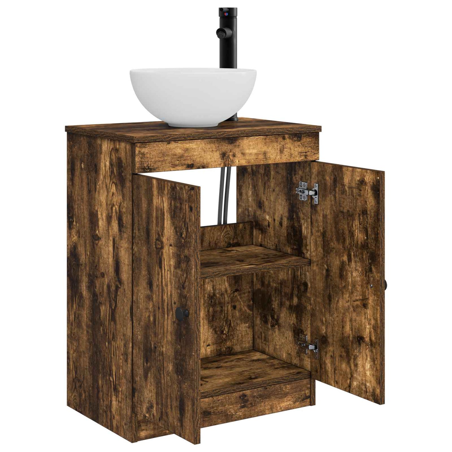 vidaXL Bathroom Vanity with Sink Smoked Oak 54 x 35 x 83 cm