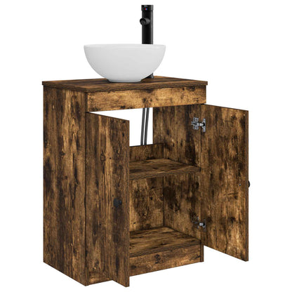 vidaXL Bathroom Vanity with Sink Smoked Oak 54 x 35 x 83 cm