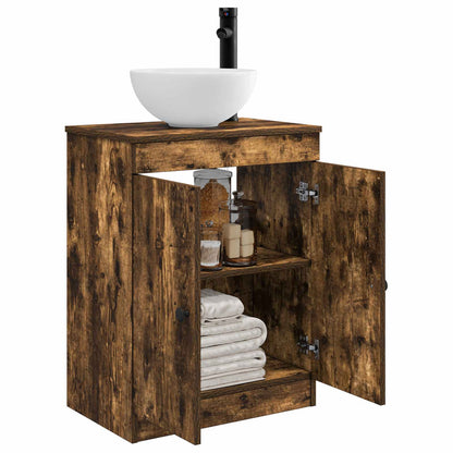 vidaXL Bathroom Vanity with Sink Smoked Oak 54 x 35 x 83 cm