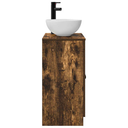vidaXL Bathroom Vanity with Sink Smoked Oak 54 x 35 x 83 cm
