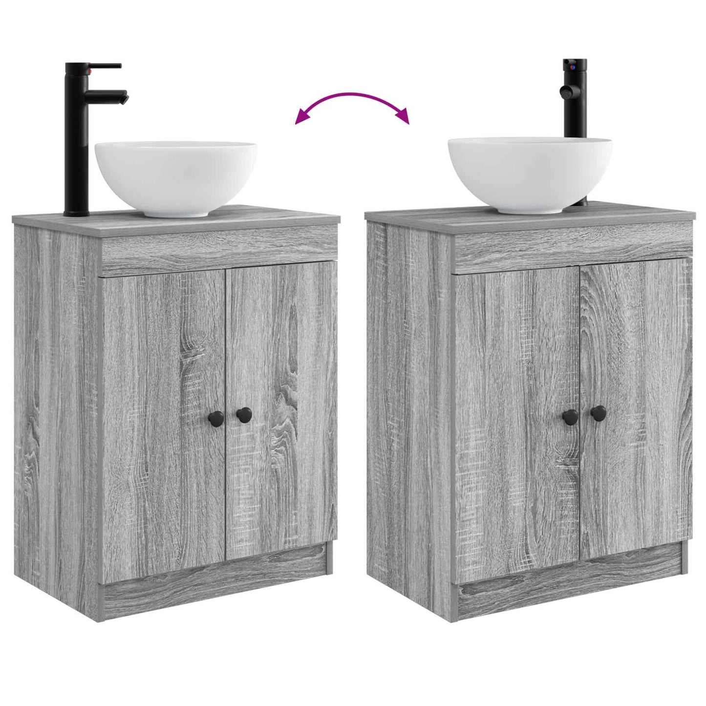 vidaXL Bathroom Vanity with Sink Grey Sonoma 54 x 35 x 83 cm
