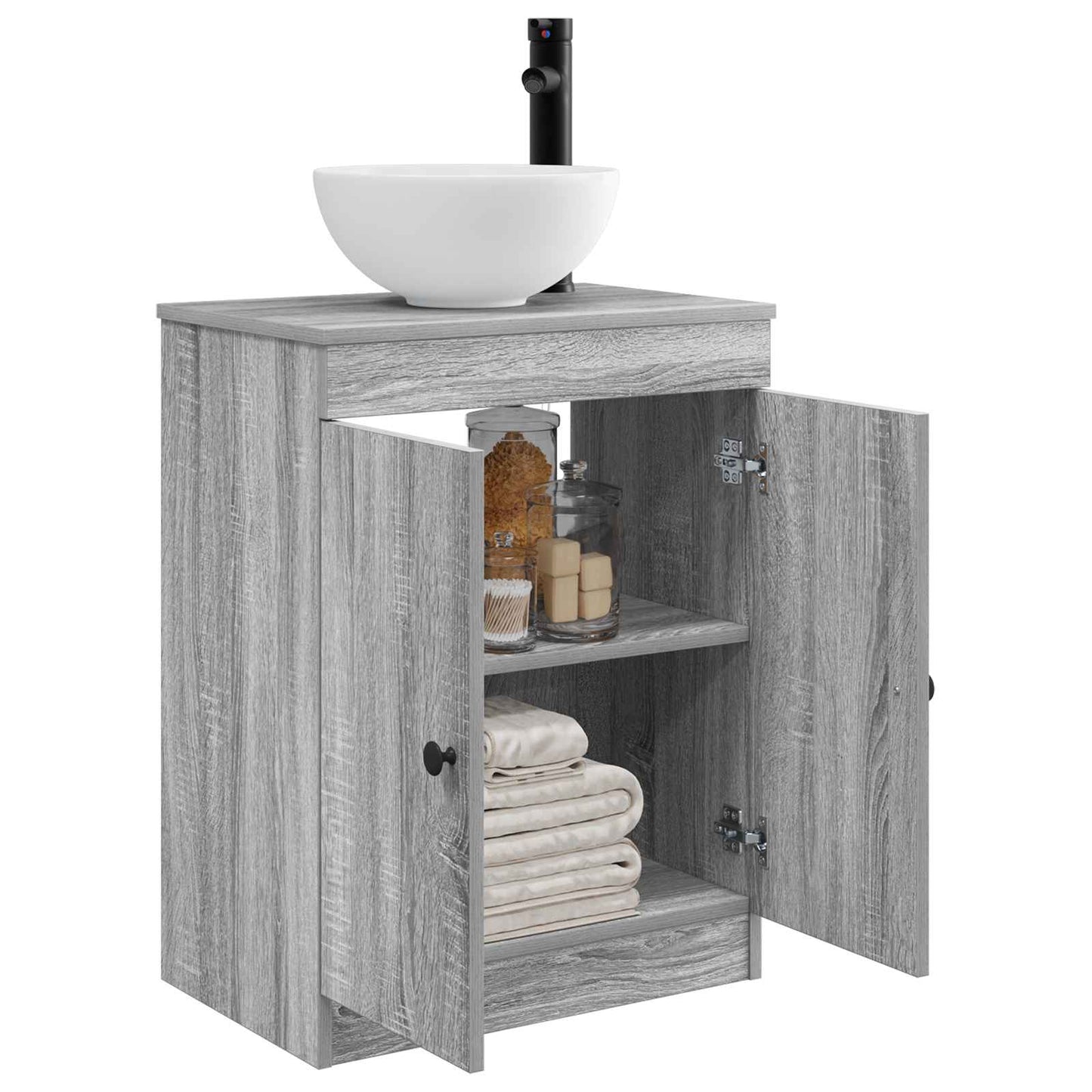 vidaXL Bathroom Vanity with Sink Grey Sonoma 54 x 35 x 83 cm