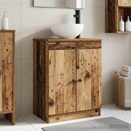 vidaXL Bathroom Vanity with Sink Old Wood 54 x 35 x 83 cm