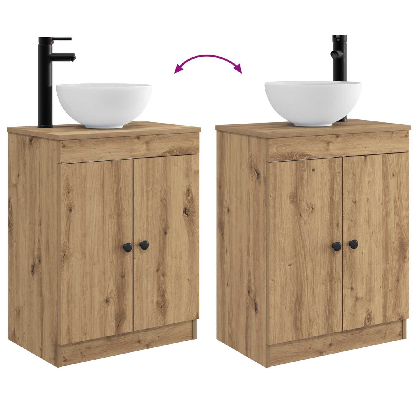 vidaXL Bathroom Vanity with Sink Artisan Oak 54 x 35 x 83 cm