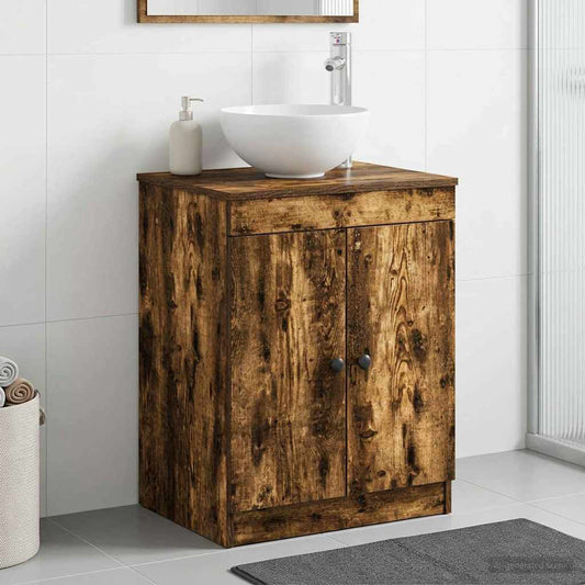 vidaXL Bathroom Cabinet Smoked Oak 54 x 41 x 70 cm Engineered Wood