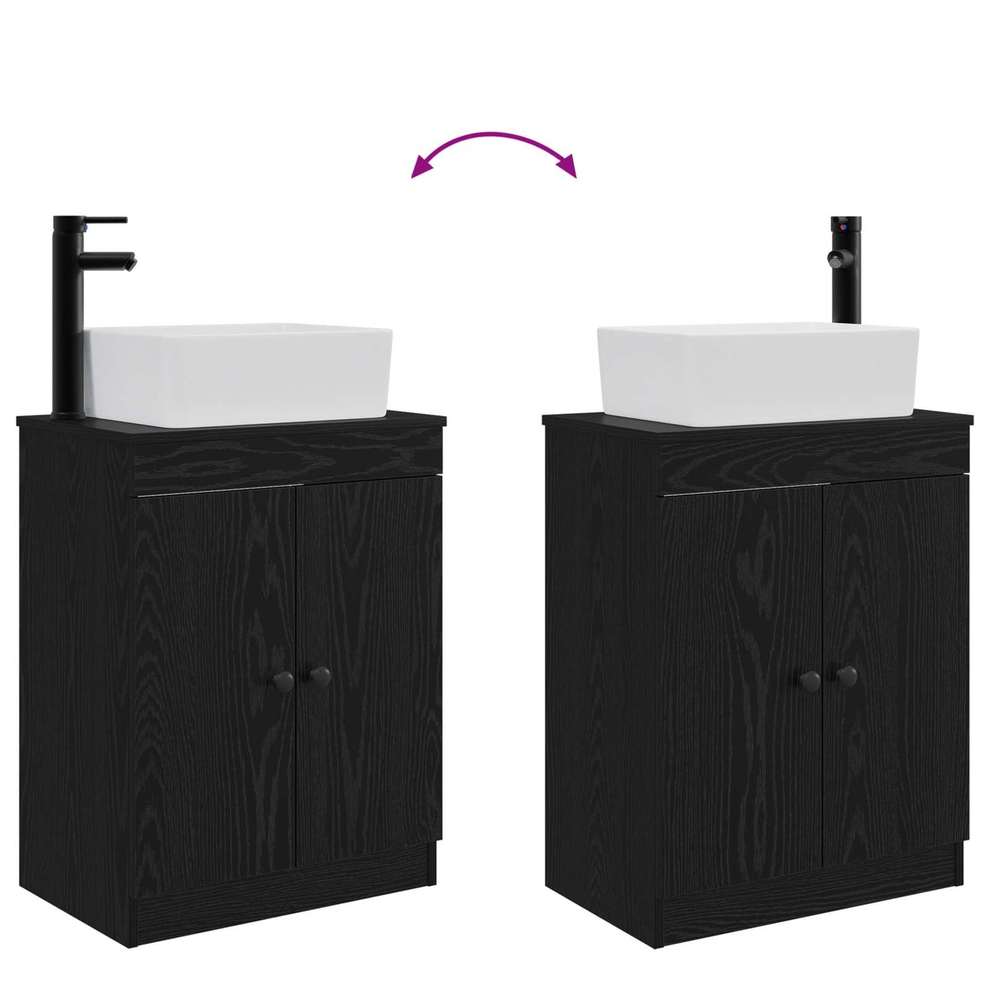 vidaXL Bathroom Vanity with Sink Black 54 x 35 x 83 cm Engineered Wood